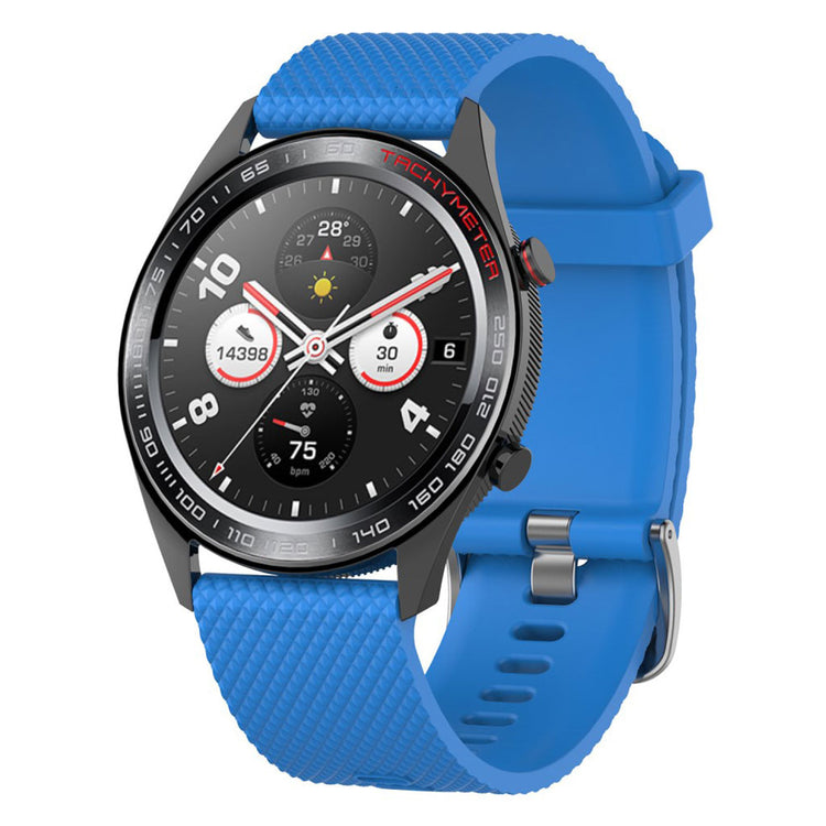 Huawei Watch GT / Samsung Galaxy Watch 46mm rhombus texture silicone watch band - Blue#serie_7