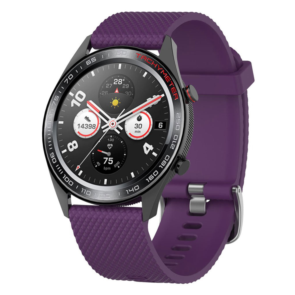 Huawei Watch GT / Samsung Galaxy Watch 46mm rhombus texture silicone watch band - Purple#serie_8