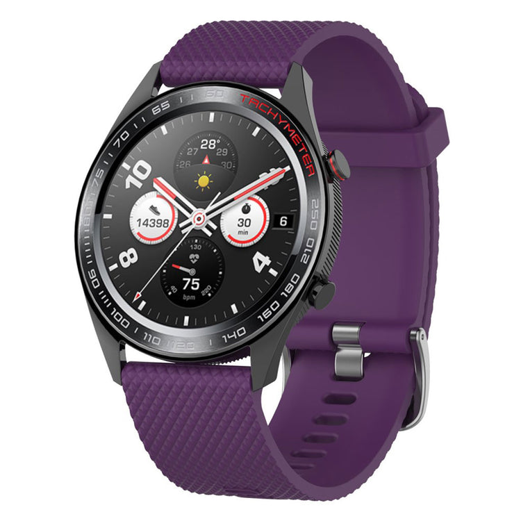 Huawei Watch GT / Samsung Galaxy Watch 46mm rhombus texture silicone watch band - Purple#serie_8