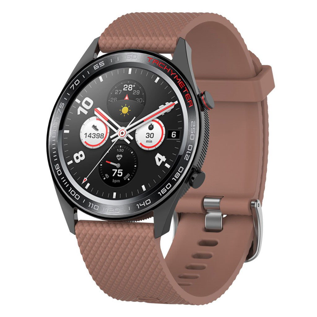 Huawei Watch GT / Samsung Galaxy Watch 46mm rhombus texture silicone watch band - Brown#serie_9