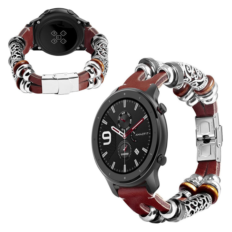 Amazfit GTR 47mm / Samsung Galaxt Watch (46mm) retro cowhide leather watch band - Coffee#serie_2