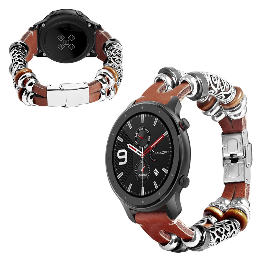 Amazfit GTR 47mm / Samsung Galaxt Watch (46mm) retro cowhide leather watch band - Dark Brown#serie_3