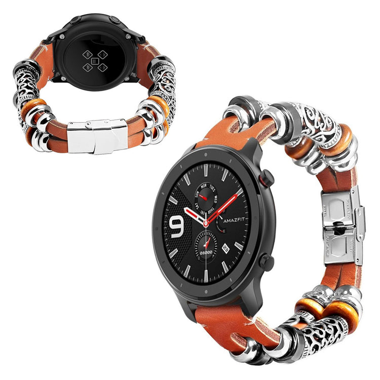 Amazfit GTR 47mm / Samsung Galaxt Watch (46mm) retro cowhide leather watch band - Light Brown#serie_5