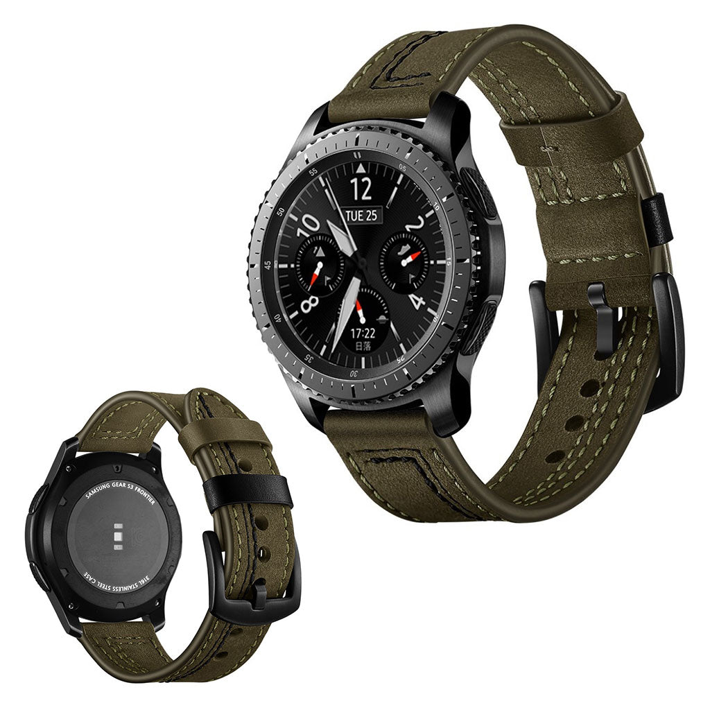 Huawei Watch / Samsung Gear S3 Frontier / S3 genuine leather watch band - Green#serie_2