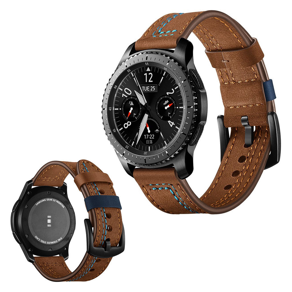 Huawei Watch / Samsung Gear S3 Frontier / S3 genuine leather watch band - Brown#serie_3