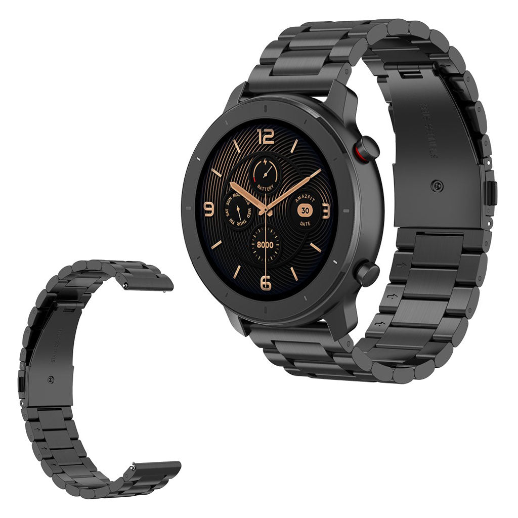 Huawei Watch GT / Watch 2 Pro / Samsung Gear S3 / Amazfit GTR 47mm stainless steel watch band - Black#serie_1