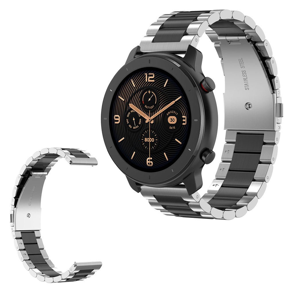 Huawei Watch GT / Watch 2 Pro / Samsung Gear S3 / Amazfit GTR 47mm stainless steel watch band - Silver / Black / Silver#serie_3