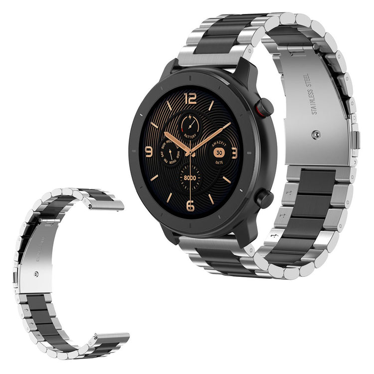 Huawei Watch GT / Watch 2 Pro / Samsung Gear S3 / Amazfit GTR 47mm stainless steel watch band - Silver / Black / Silver#serie_3
