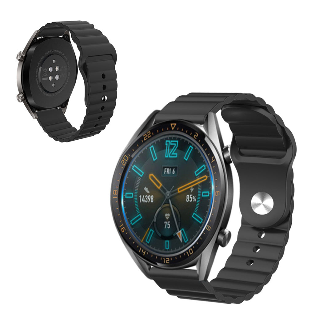 22mm Universal simple silicone watch band - Black#serie_1