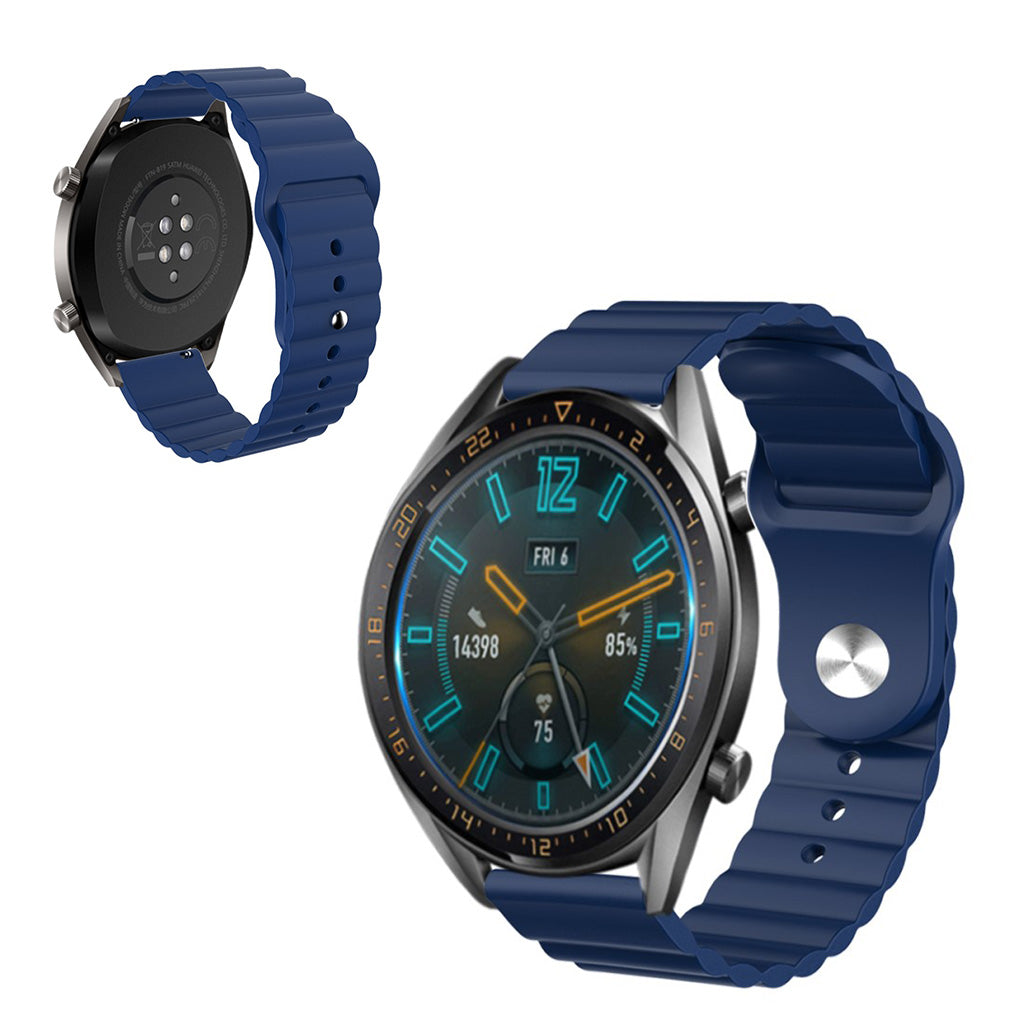 22mm Universal simple silicone watch band - Dark Blue#serie_9