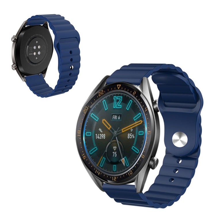 22mm Universal simple silicone watch band - Dark Blue#serie_9