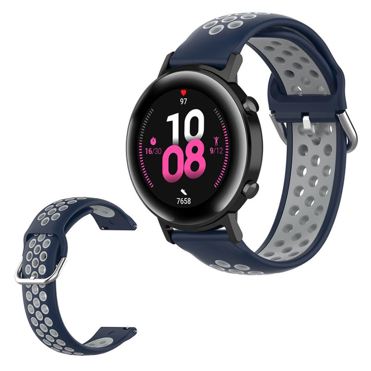 Amazfit Youth / Huawei Watch GT 2 42mm two color silicone watch band - Dark Blue / Grey#serie_14