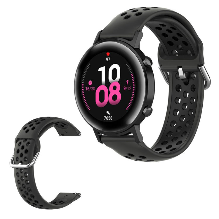 Amazfit Youth / Huawei Watch GT 2 42mm two color silicone watch band - Black#serie_2