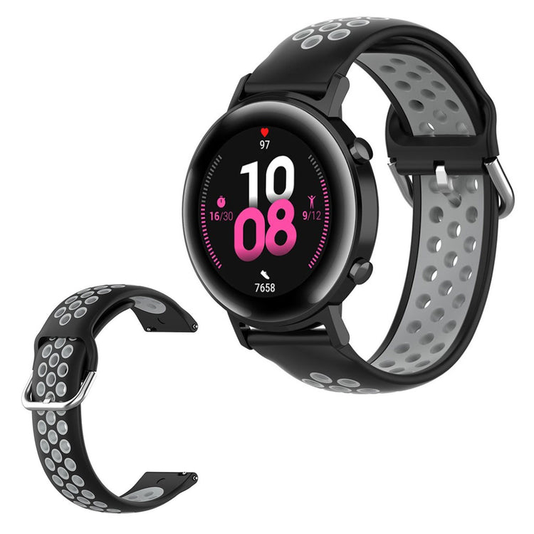 Amazfit Youth / Huawei Watch GT 2 42mm two color silicone watch band - Black / Grey#serie_3