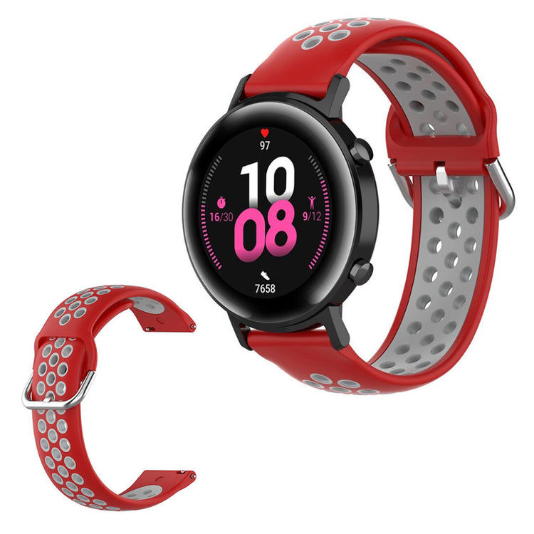 Amazfit Youth / Huawei Watch GT 2 42mm two color silicone watch band - Red / Grey#serie_8
