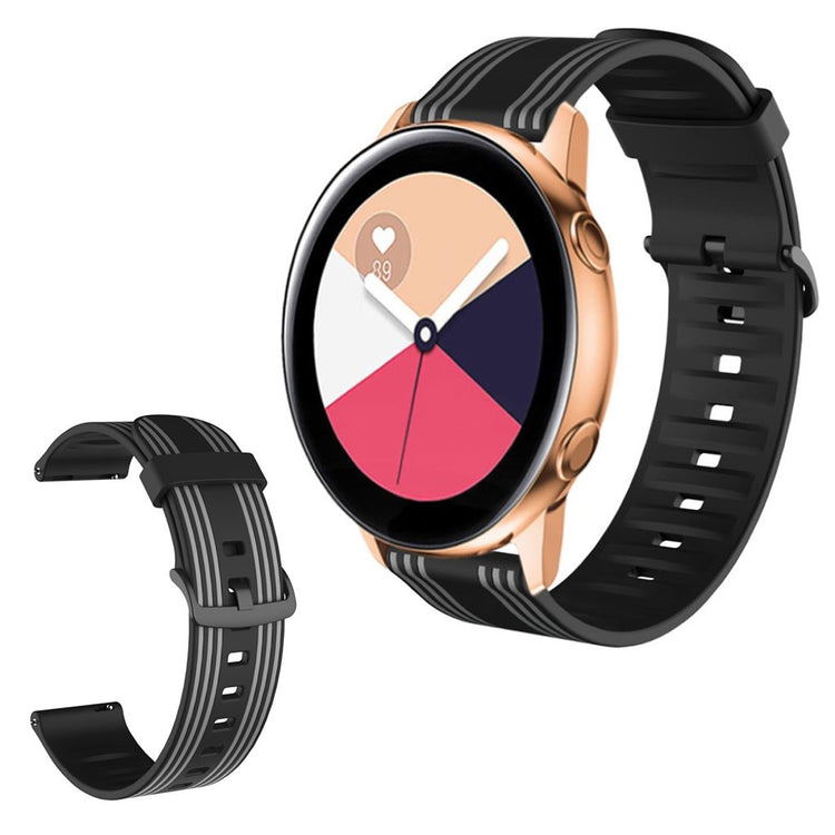 20mm Twill color watch band for Amazfit and Huawei watch - Black / Grey#serie_2