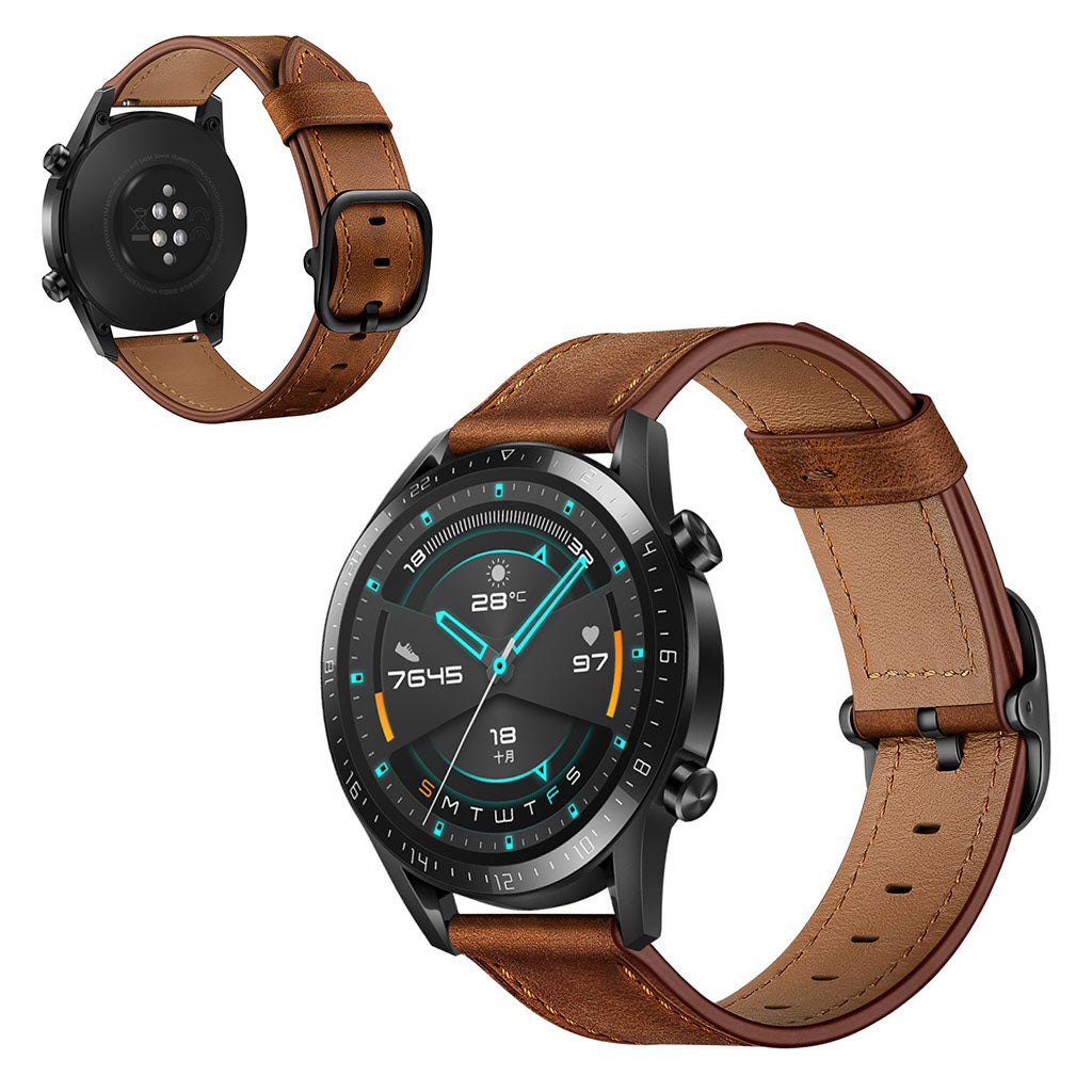 Huawei Watch GT 2 46mm / Honor MagicWatch 2 46mm cowhide leather watch band - Coffee#serie_2