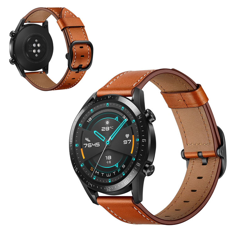 Huawei Watch GT 2 46mm / Honor MagicWatch 2 46mm cowhide leather watch band - Brown#serie_3