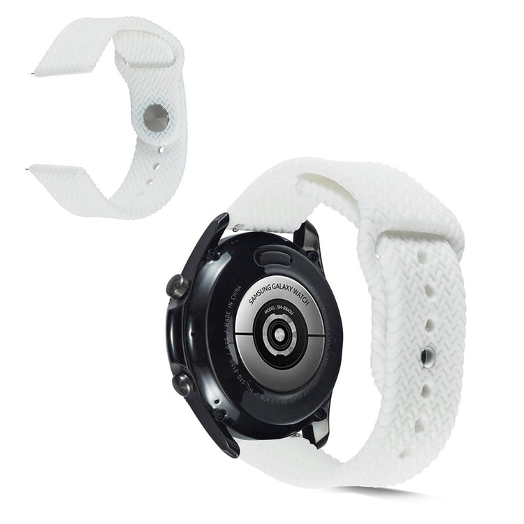 Universal silicone in weave design watch band - White#serie_2