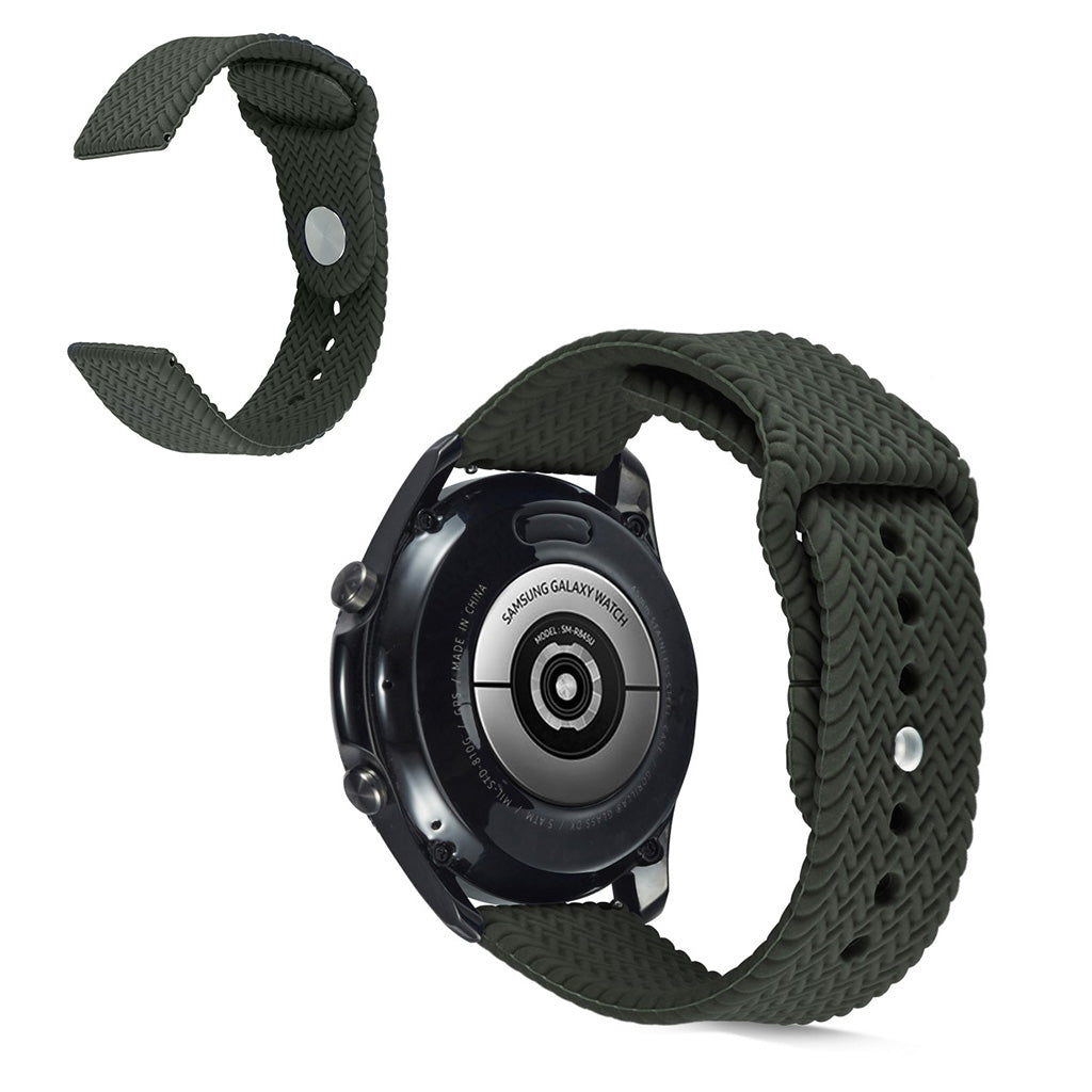 Universal silicone in weave design watch band - Green#serie_4