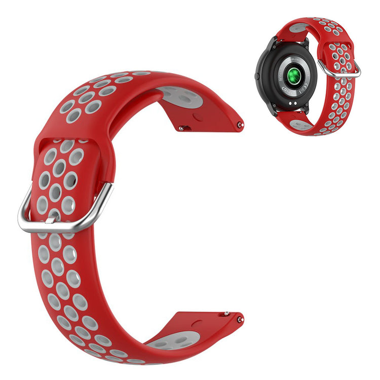 22mm Universal dual color sport silicone watch band - Red / Grey#serie_10