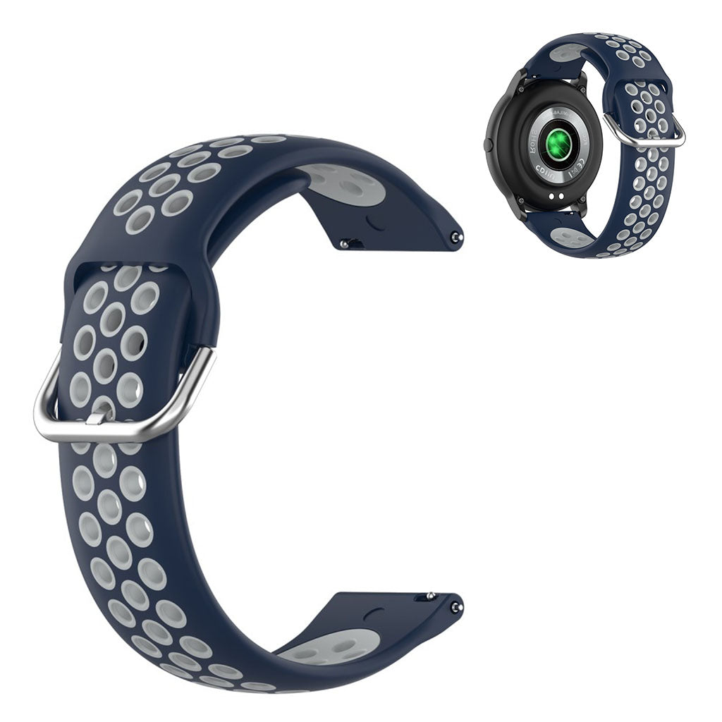 22mm Universal dual color sport silicone watch band - Blue / Grey#serie_14