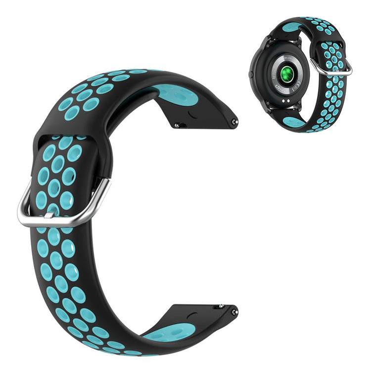 22mm Universal dual color sport silicone watch band - Black / Blue#serie_9