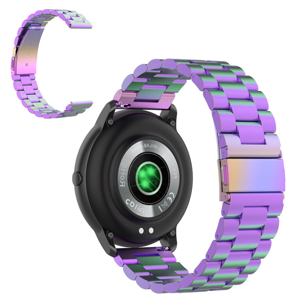 22mm Universal elegant three bead stainless steel watch band - Multi-color#serie_3