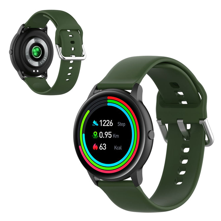 22mm Universal silicone sports watch band - Army Green / Size: L#serie_8