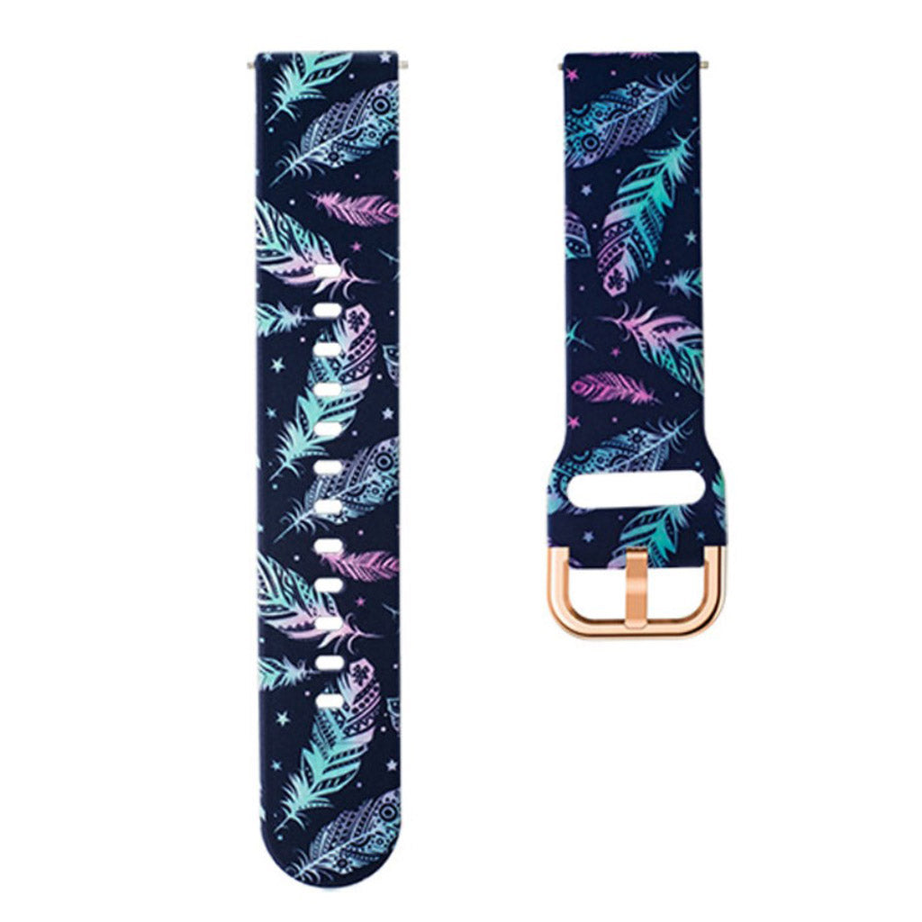 22mm Universal cool pattern silicone watch strap - Feathers#serie_26