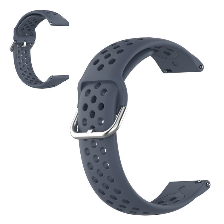 22mm Universal air hole style silicone watch strap - Grey#serie_7