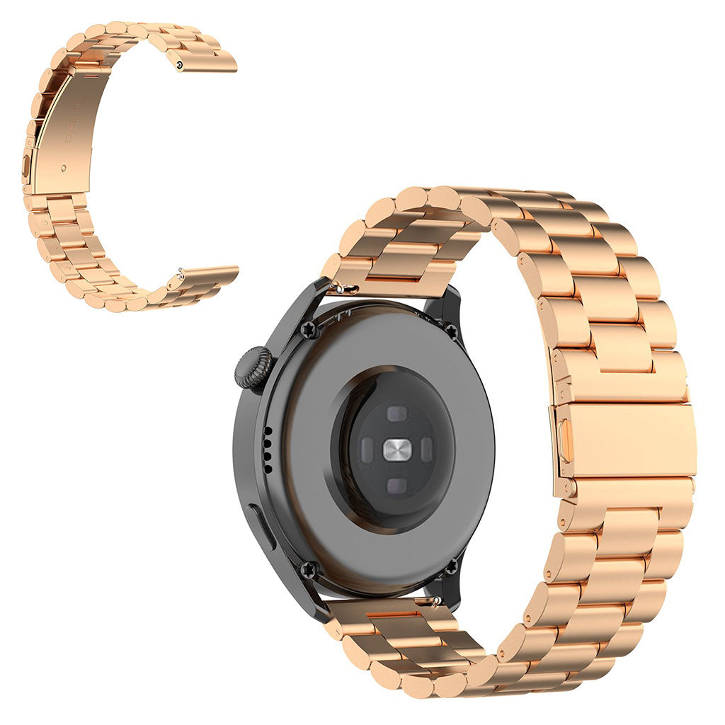 22mm Universal three bead stainless steel watch strap - Rose Gold#serie_1