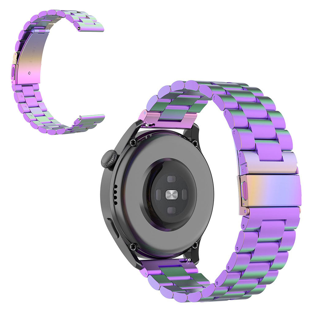 22mm Universal three bead stainless steel watch strap - Multi-color#serie_1