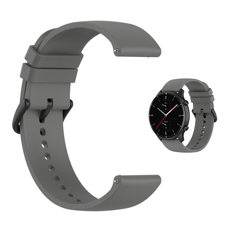22mm Universal silicone quick release watch strap - Dark Grey / Black Buckle#serie_10