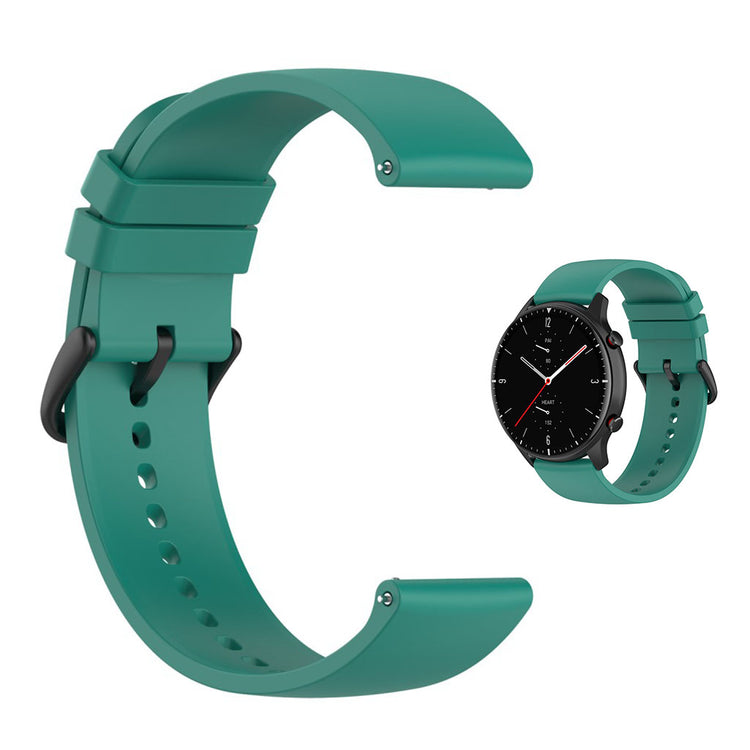 22mm Universal silicone quick release watch strap - Pine Green / Black Buckle#serie_11