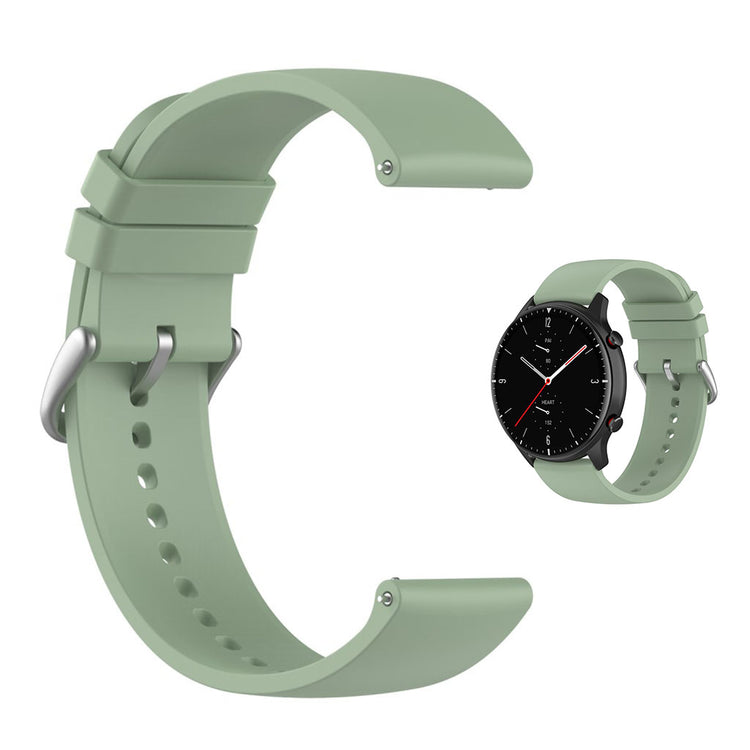 22mm Universal silicone quick release watch strap - Ice Pine Green / Silver Buckle#serie_3