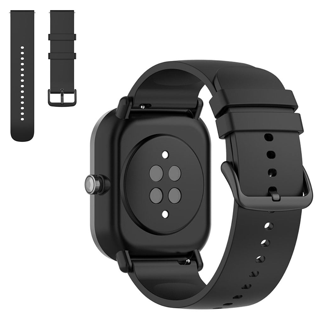 20mm Universal silicone replacement watch strap - Black#serie_1