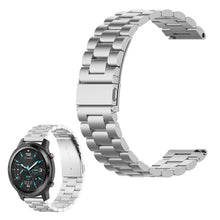 Universal three bead stainless steel watch strap - Silver#serie_2
