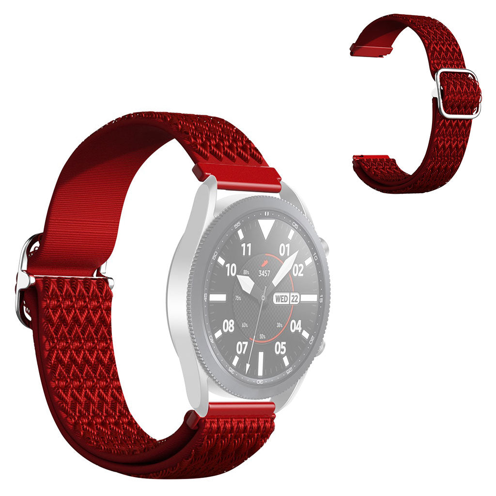22mm Universal rhombus elastic nylon watch strap - Red#serie_1