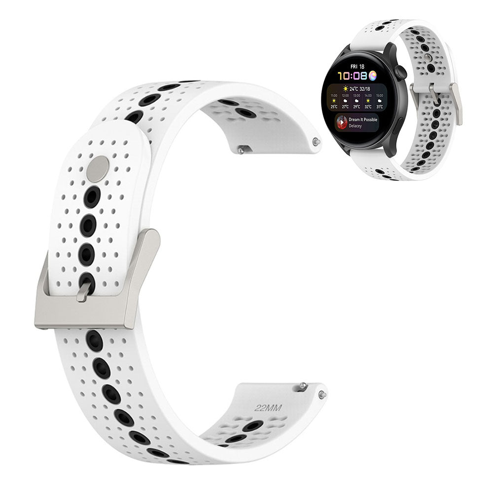 22mm dual color silicone watch strap for Samsung and Huawei watch - White / Black#serie_1