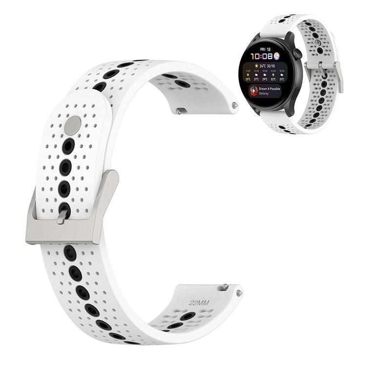 22mm dual color silicone watch strap for Samsung and Huawei watch - White / Black#serie_1