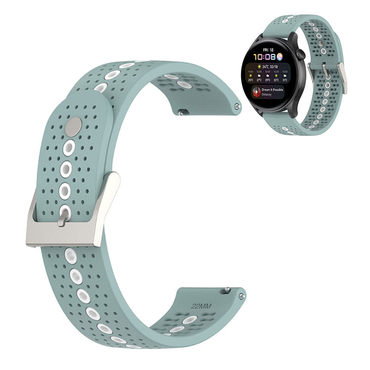 22mm dual color silicone watch strap for Samsung and Huawei watch - Rock Cyan / White#serie_10