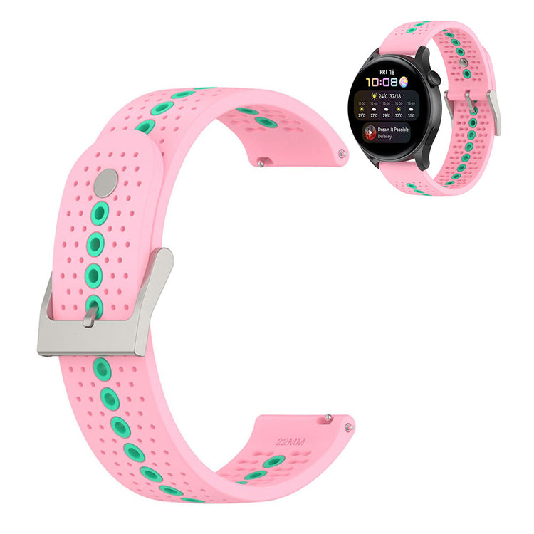 22mm dual color silicone watch strap for Samsung and Huawei watch - Pink / Teal#serie_2