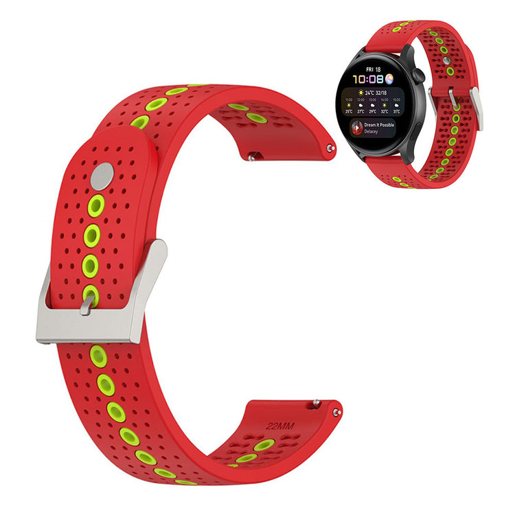 22mm dual color silicone watch strap for Samsung and Huawei watch - Red / Green#serie_7