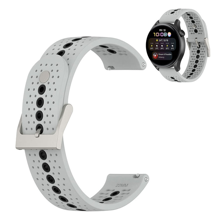 22mm dual color silicone watch strap for Samsung and Huawei watch - Grey / Black#serie_8