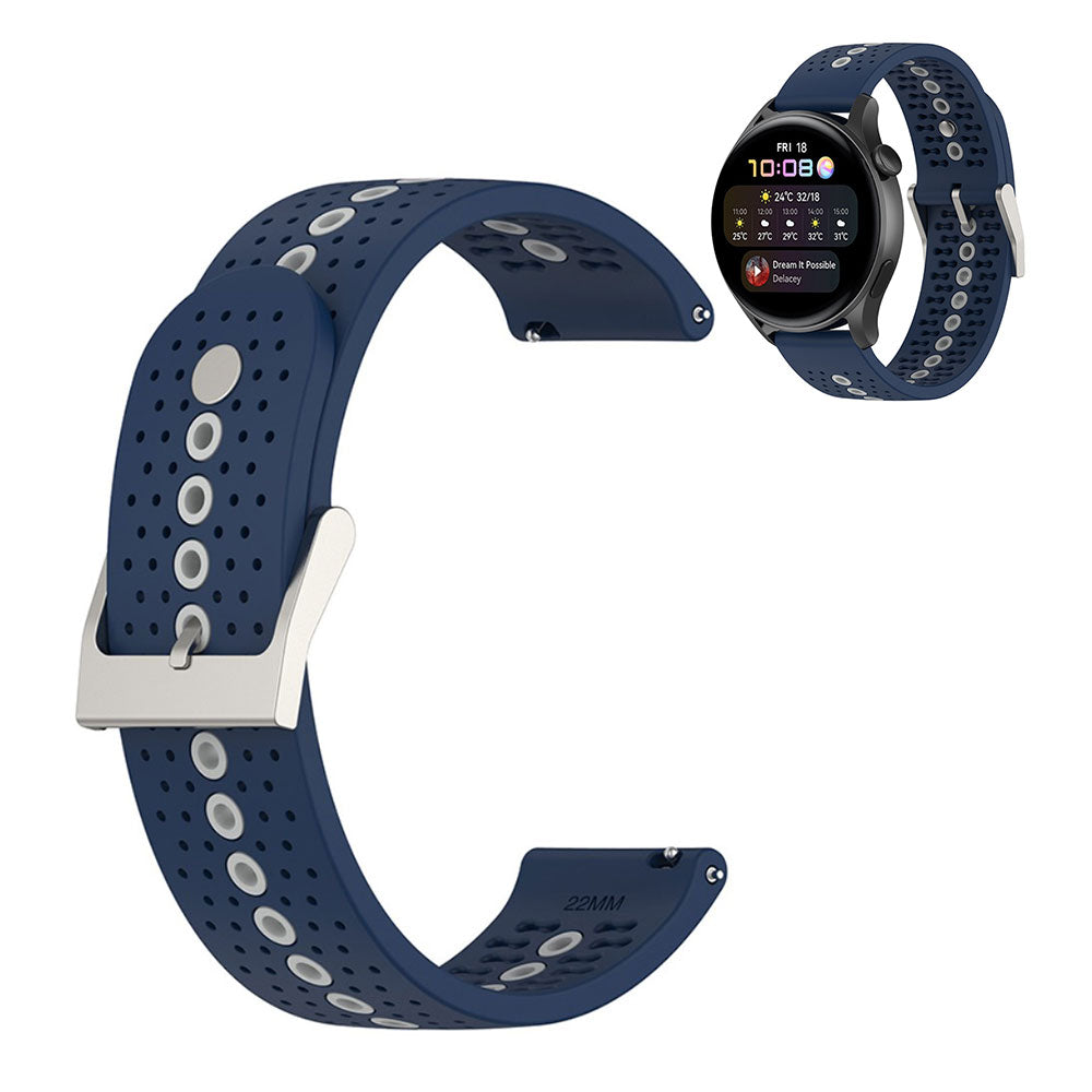 22mm dual color silicone watch strap for Samsung and Huawei watch - Midnight Blue / Gray#serie_9