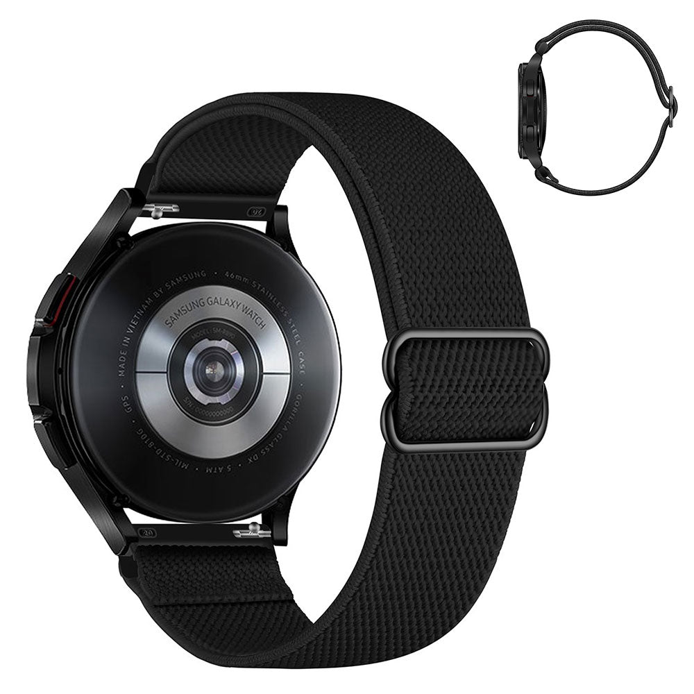 20mm Universal nylon elastic watch strap - Black#serie_1