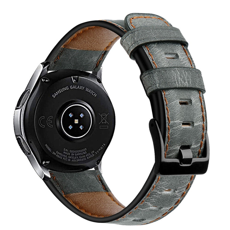 22mm Universal vintage genuine leather watch strap - Grey#serie_4
