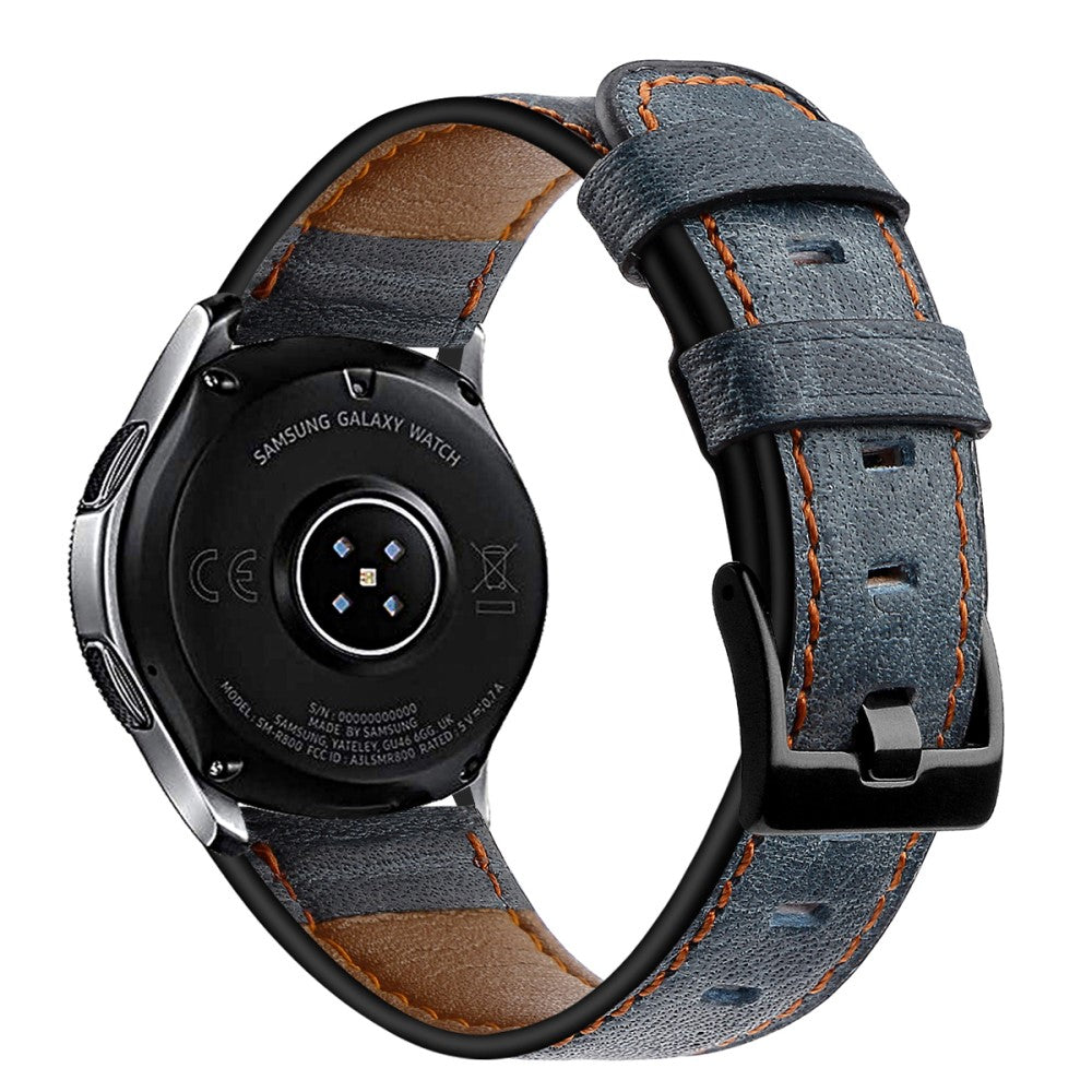 22mm Universal vintage genuine leather watch strap - Blue#serie_5