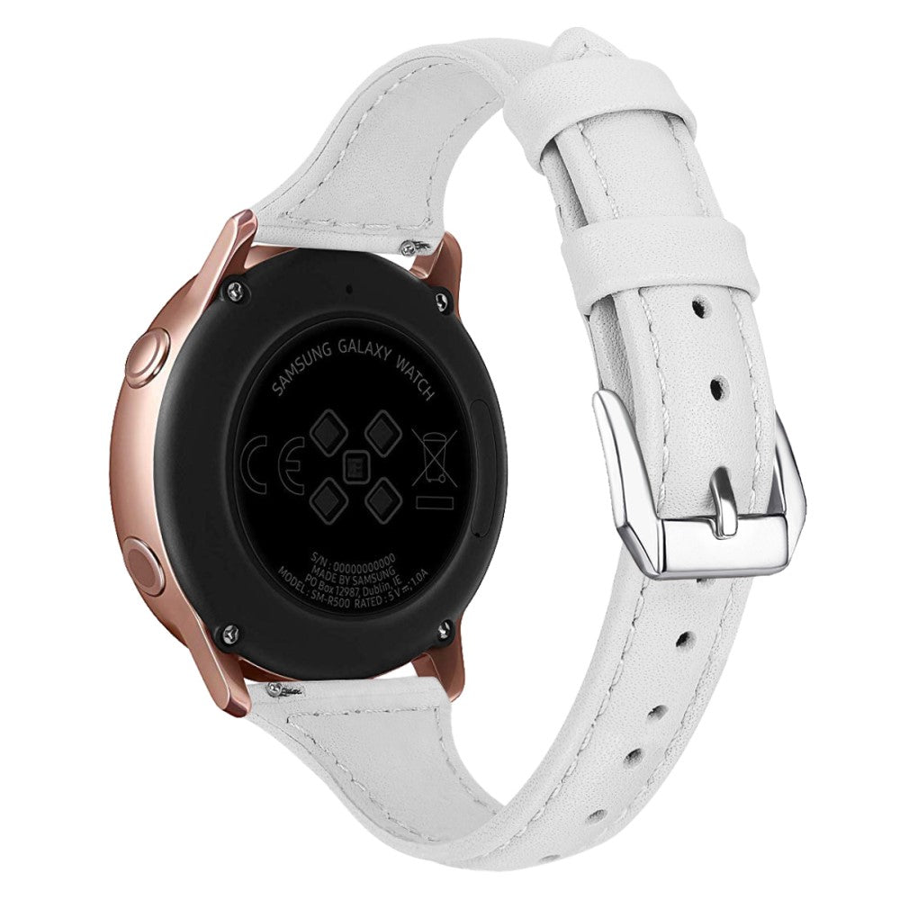 22mm Universal simple genuine leather watch strap with - White#serie_1